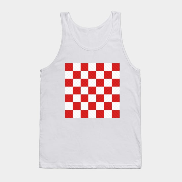 Red and white checkerboard of Croatia Tank Top by klara_art